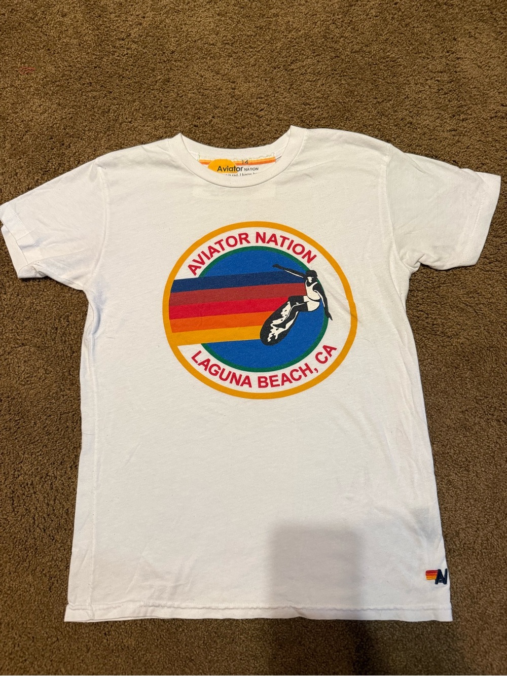 Aviator Nation White Laguna Beach Kids Graphic Tee